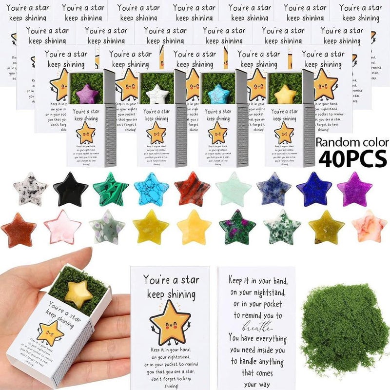 Holiday gift natural crystal star crystal stone card school party gift exchange card